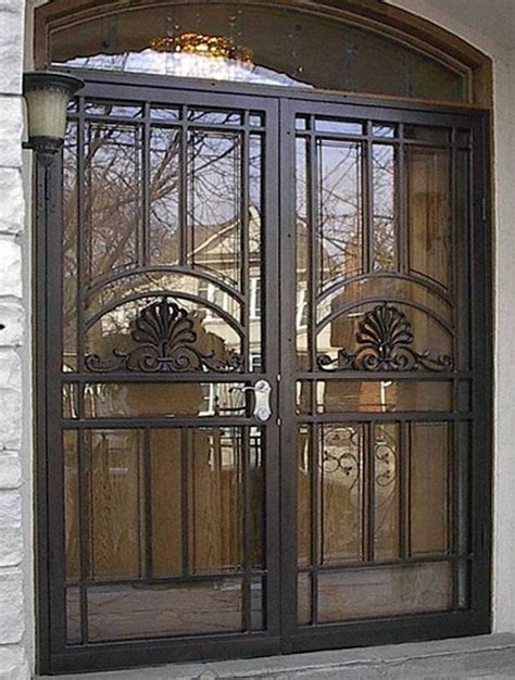 residential steel security double doors